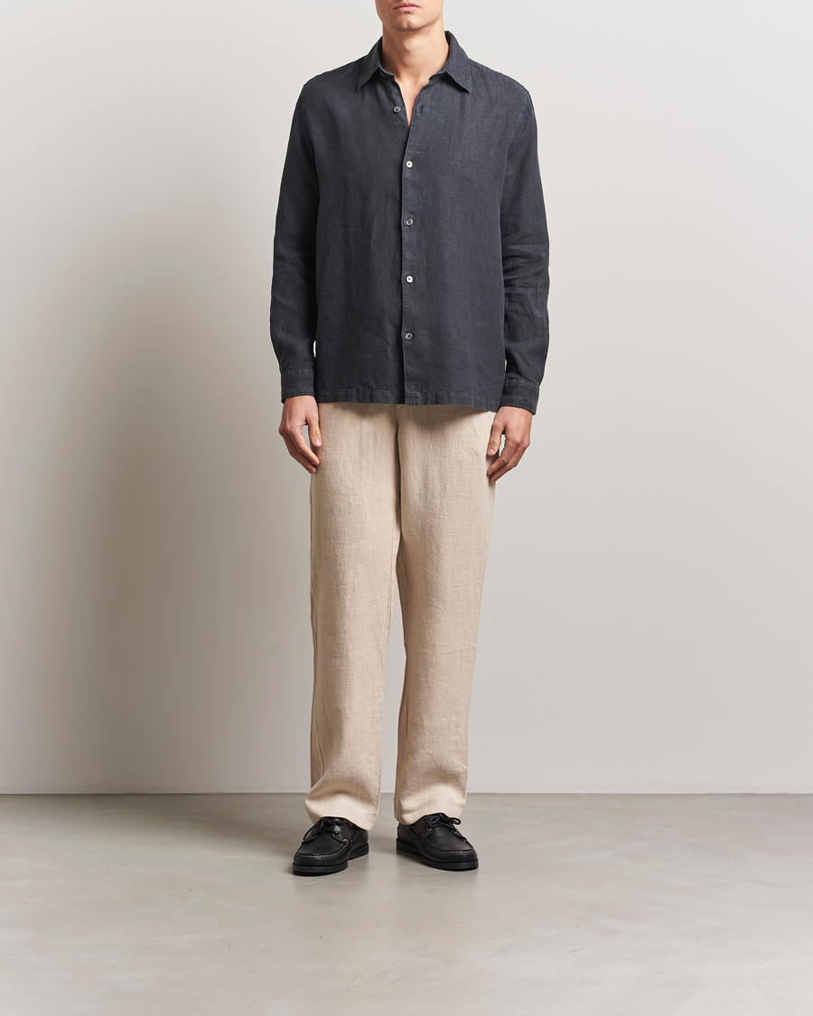 Herr | Byxor | A Day's March | Tamiat Drawstring Linen Trousers Oyster