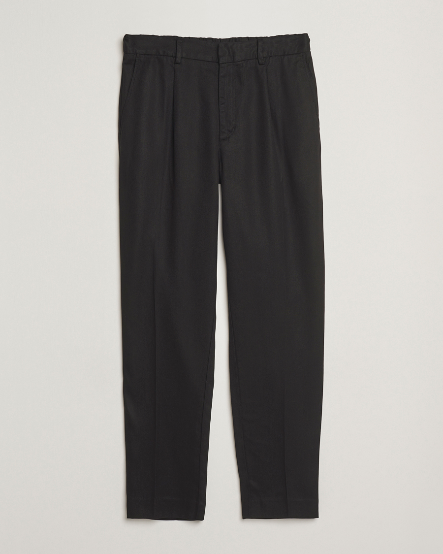 Herr | Byxor | A Day's March | Smart Lyocell Trousers Black