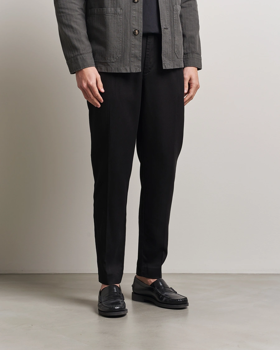 Herr | Byxor | A Day's March | Smart Lyocell Trousers Black