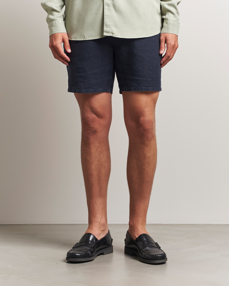 Herr | Shorts | A Day's March | Ipu Linen Drawstring Shorts Navy