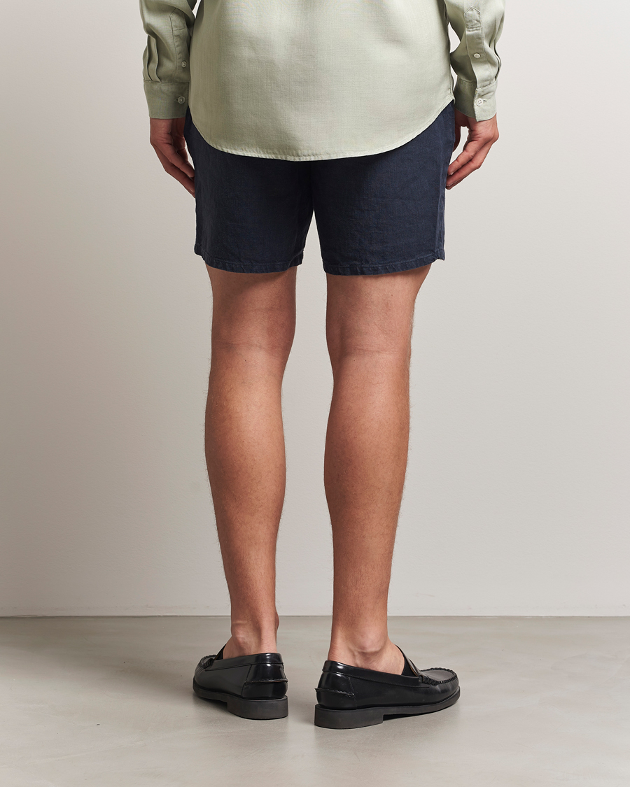 Herr | Shorts | A Day's March | Ipu Linen Drawstring Shorts Navy