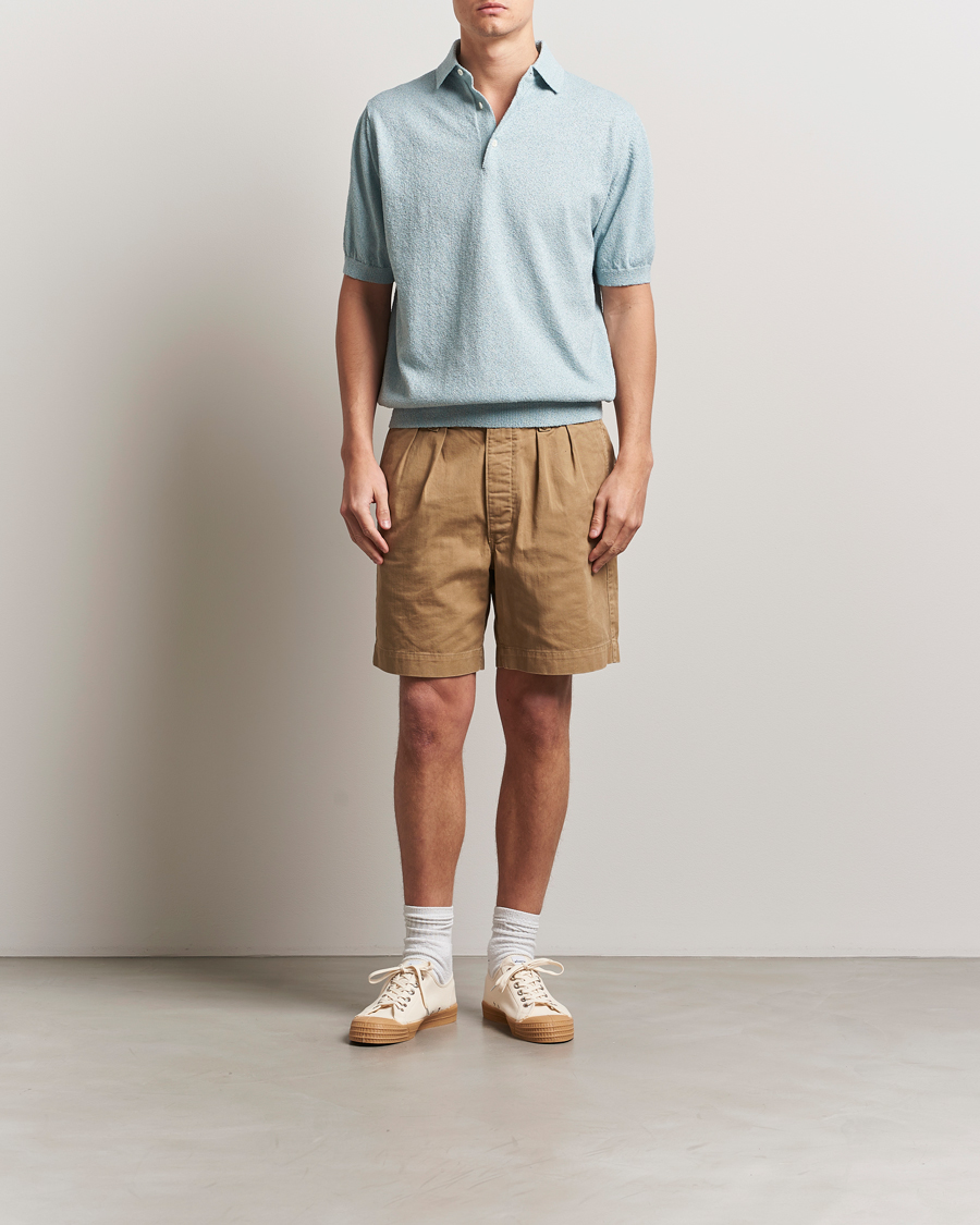 Herr | Pikéer | BEAMS PLUS | Short Sleeve Boucle Polo Light Blue