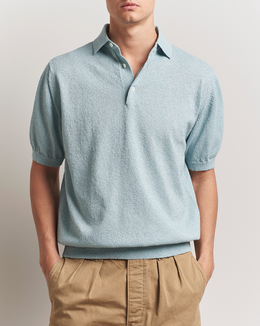 Herr | Pikéer | BEAMS PLUS | Short Sleeve Boucle Polo Light Blue