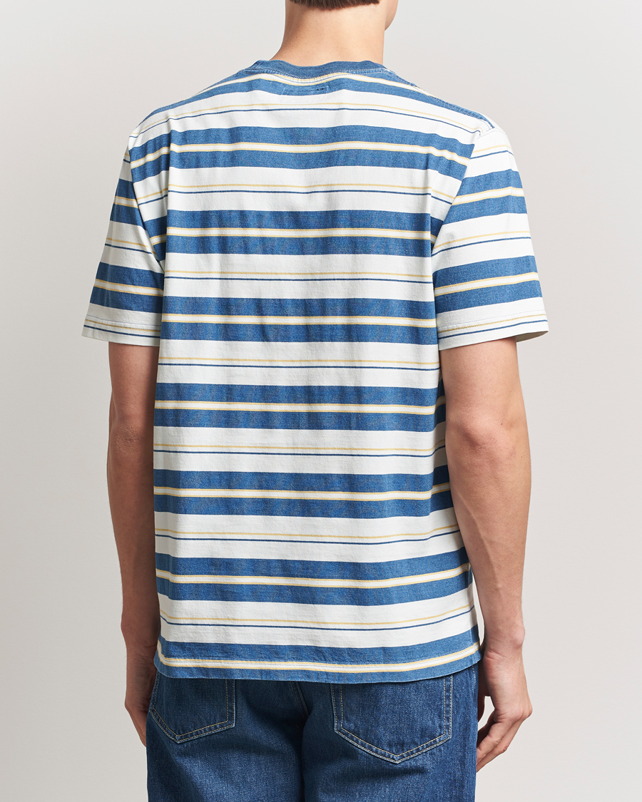 Herr | T-Shirts | BEAMS PLUS | Short Sleeve T-Shirt Blue Indigo Stripe