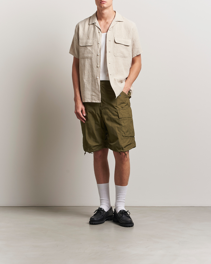 Herr | Skjortor | BEAMS PLUS | Short Sleeve Linen Camp Shirt Beige