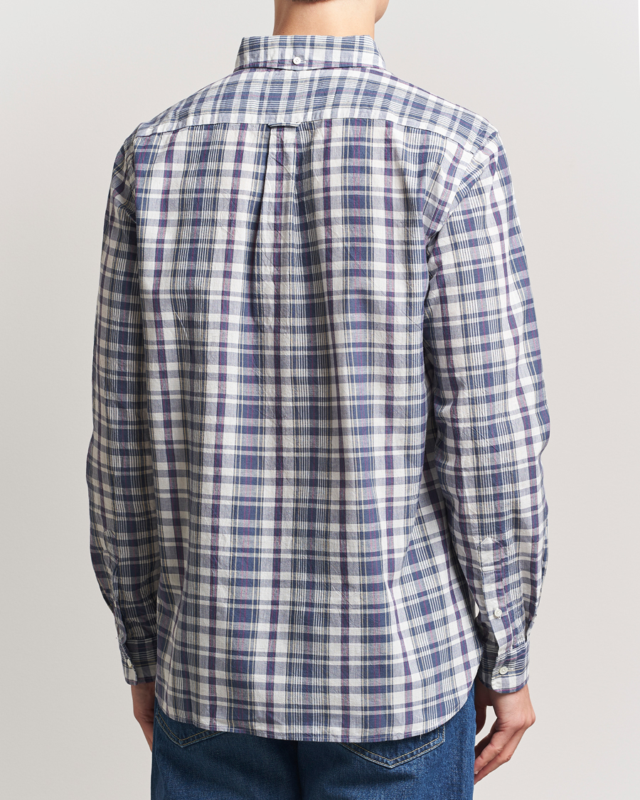 Herr | Skjortor | BEAMS PLUS | Madras Button Down Shirt White/Blue