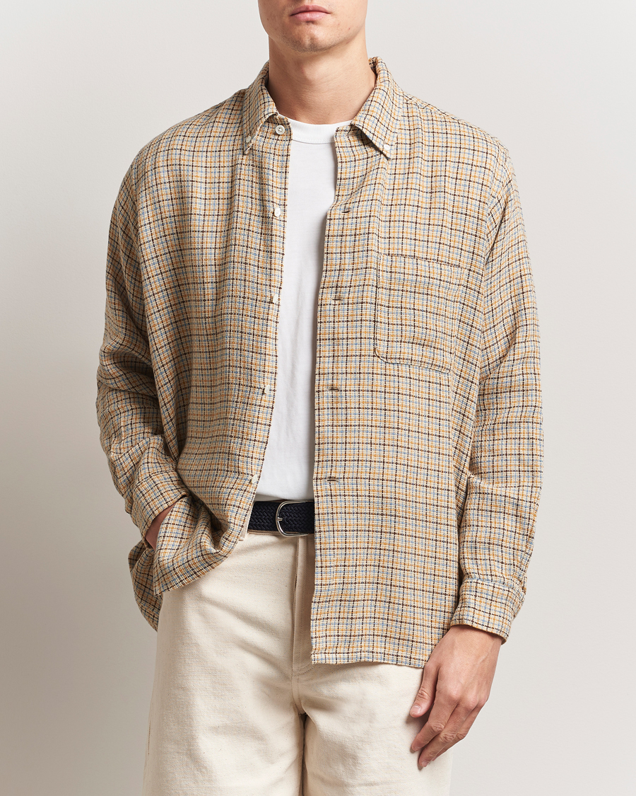 Herr | Skjortor | BEAMS PLUS | Gunclub Mesh Button Down Shirt Beige