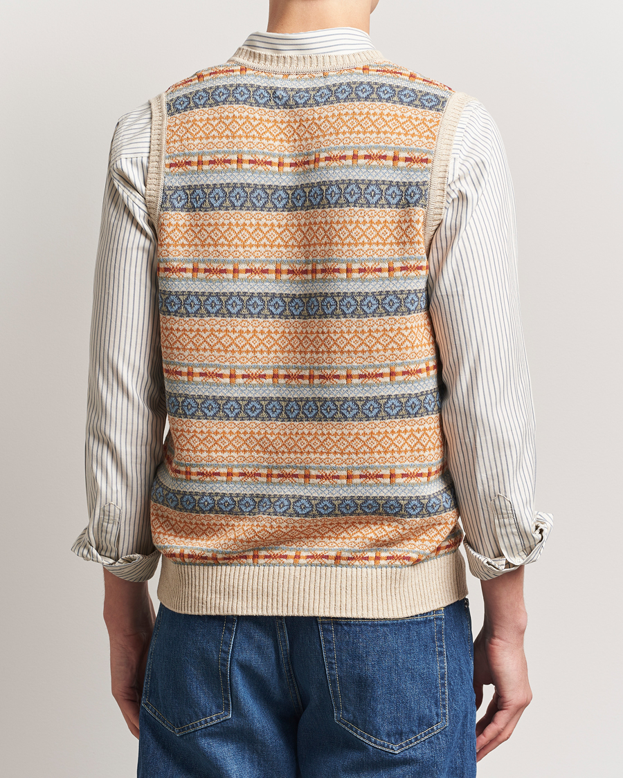 Herr | Tröjor | BEAMS PLUS | Fairisle Vest Beige