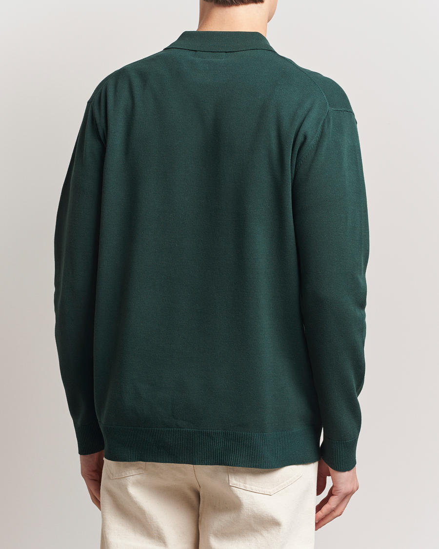 Herr | Tröjor | BEAMS PLUS | Long Sleeve 12G Knit Polo Forest Green