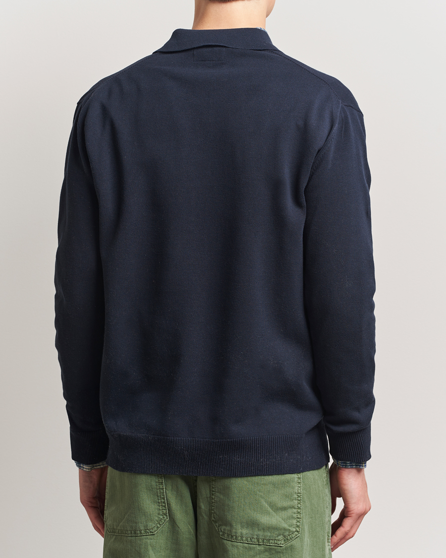 Herr | Tröjor | BEAMS PLUS | Long Sleeve 12G Knit Polo Navy