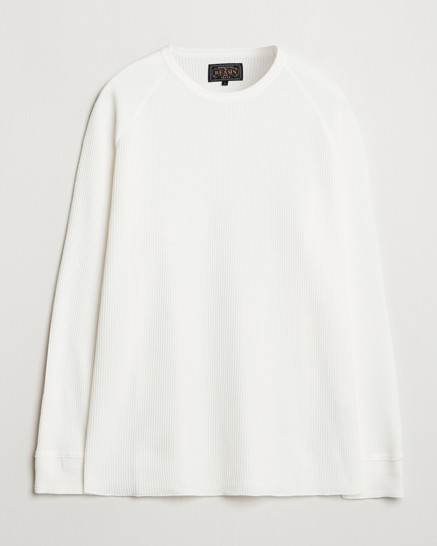 Herr | Tröjor | BEAMS PLUS | Thermal Knit Crewneck White