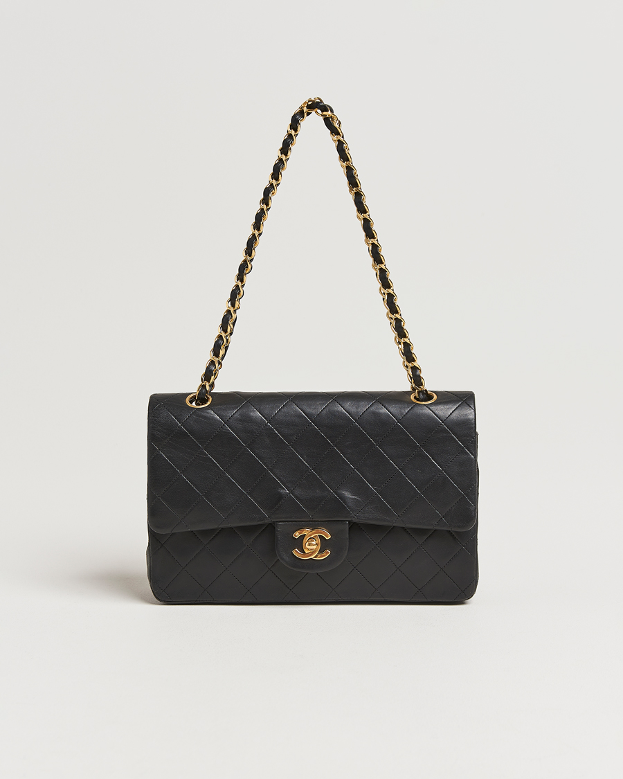 Herr | Chanel Pre-Owned Classic Medium Double Flap Bag Lambskin Black | Chanel Pre-Owned | Classic Medium Double Flap Bag Lambskin Black