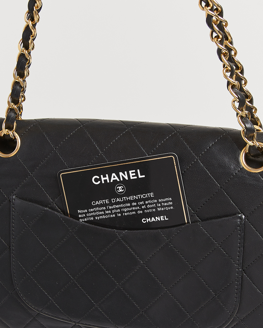 Herr | Chanel Pre-Owned Classic Medium Double Flap Bag Lambskin Black | Chanel Pre-Owned | Classic Medium Double Flap Bag Lambskin Black