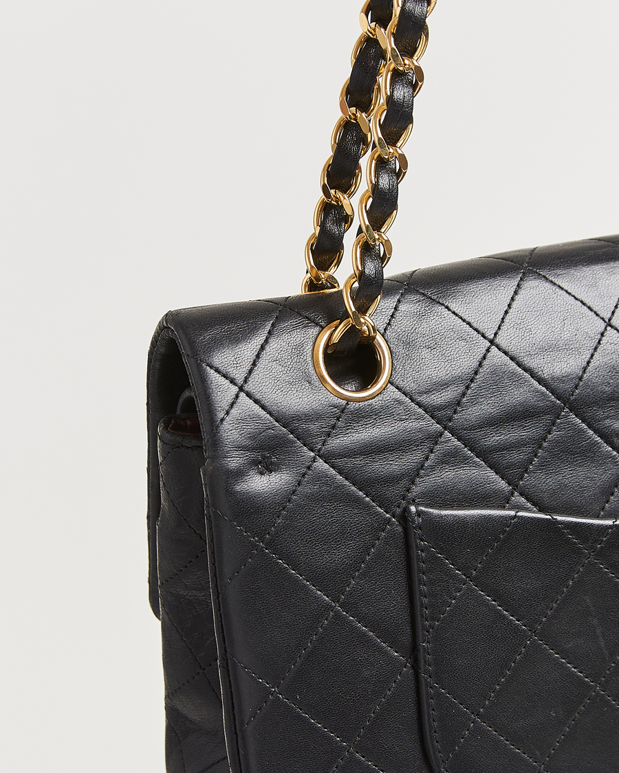 Herr | Chanel Pre-Owned Classic Medium Double Flap Bag Lambskin Black | Chanel Pre-Owned | Classic Medium Double Flap Bag Lambskin Black