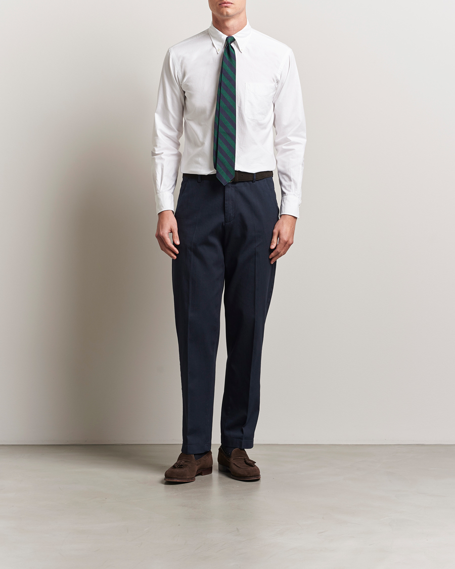 Herr | Skjortor | Kamakura Shirts | Vintage Ivy Oxford Button Down Shirt White