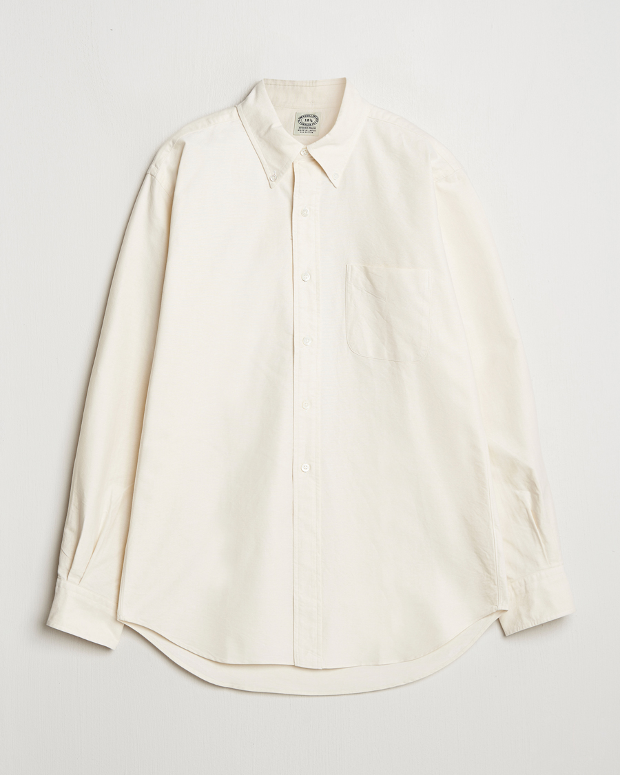 Herr | Skjortor | Kamakura Shirts | Vintage Ivy Oxford Button Down Shirt Beige