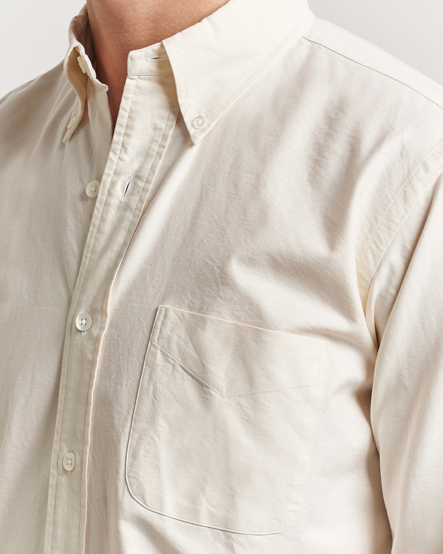 Herr | Skjortor | Kamakura Shirts | Vintage Ivy Oxford Button Down Shirt Beige