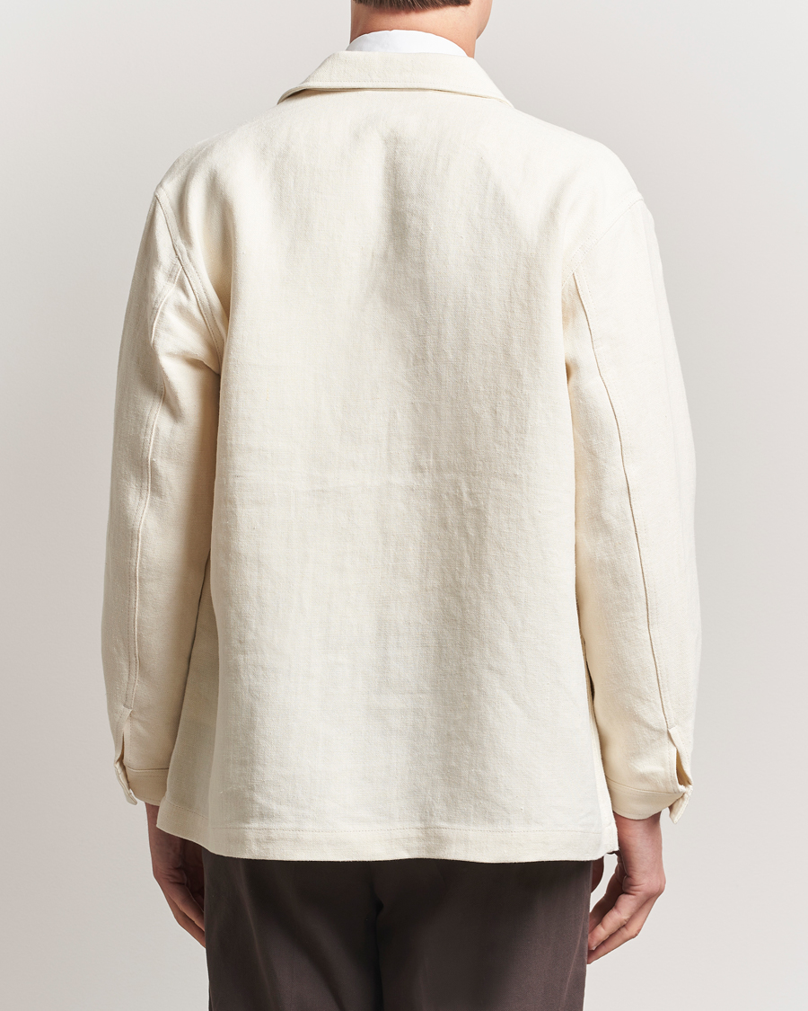 Herr | Jackor | Kamakura Shirts | Linen French Worker Jacket Off White