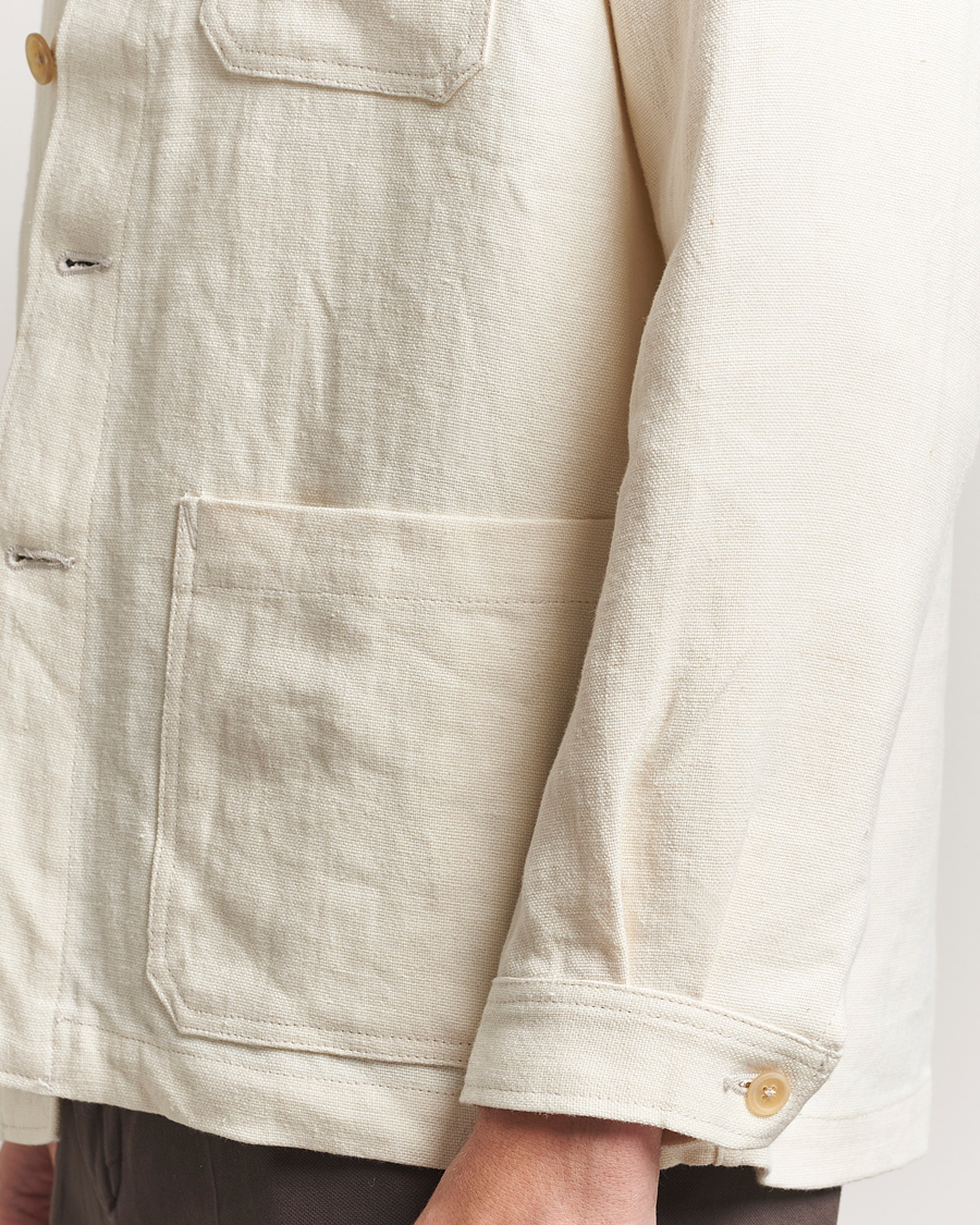 Herr | Jackor | Kamakura Shirts | Linen French Worker Jacket Off White