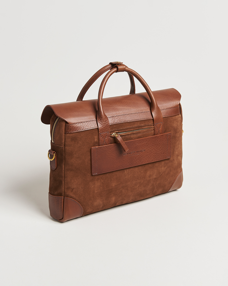 Herr | Väskor | Bennett Winch | Suede Briefcase Brown