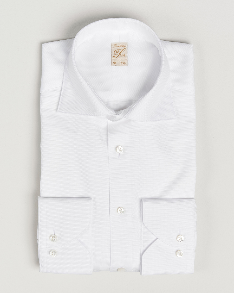 Herr | Skjortor | Stenströms | 1899 Cotton Royal Oxford Shirt White