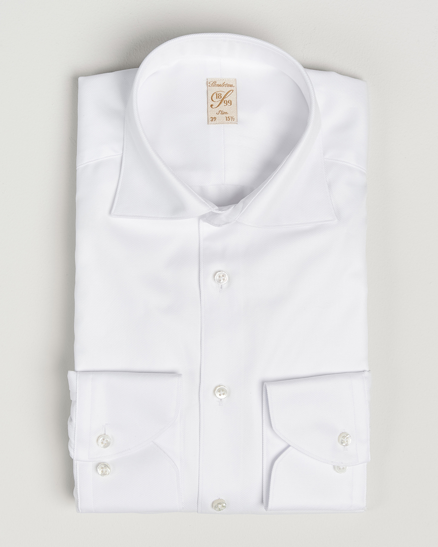 Herr | Skjortor | Stenströms | 1899 Slim Cotton Twill Shirt White