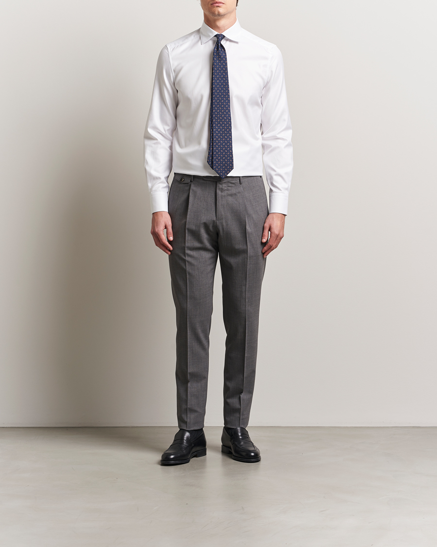 Herr | Skjortor | Stenströms | 1899 Slim Cotton Twill Shirt White