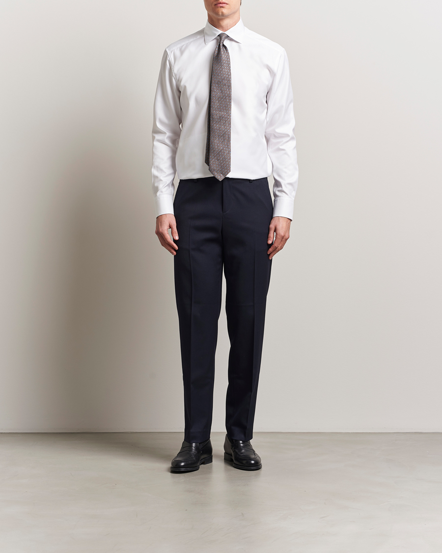 Herr | Skjortor | Stenströms | 1899 Cotton Twill Shirt White