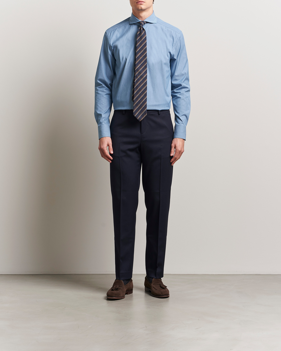 Herr | Skjortor | Stenströms | 1899 Denim Poplin Shirt Indigo