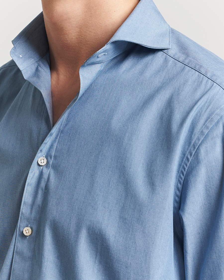 Herr | Skjortor | Stenströms | 1899 Denim Poplin Shirt Indigo
