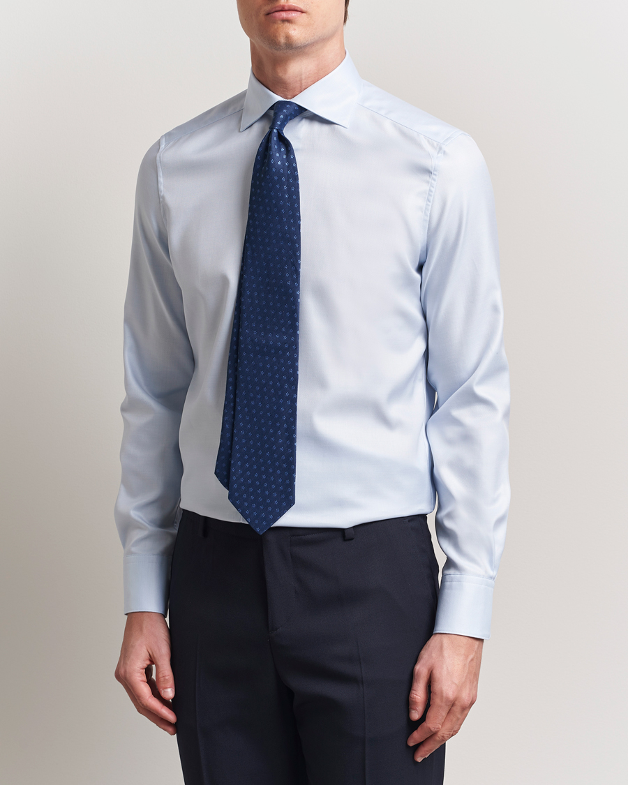 Herr | Skjortor | Stenströms | 1899 Slim Cotton Twill Shirt Light Blue
