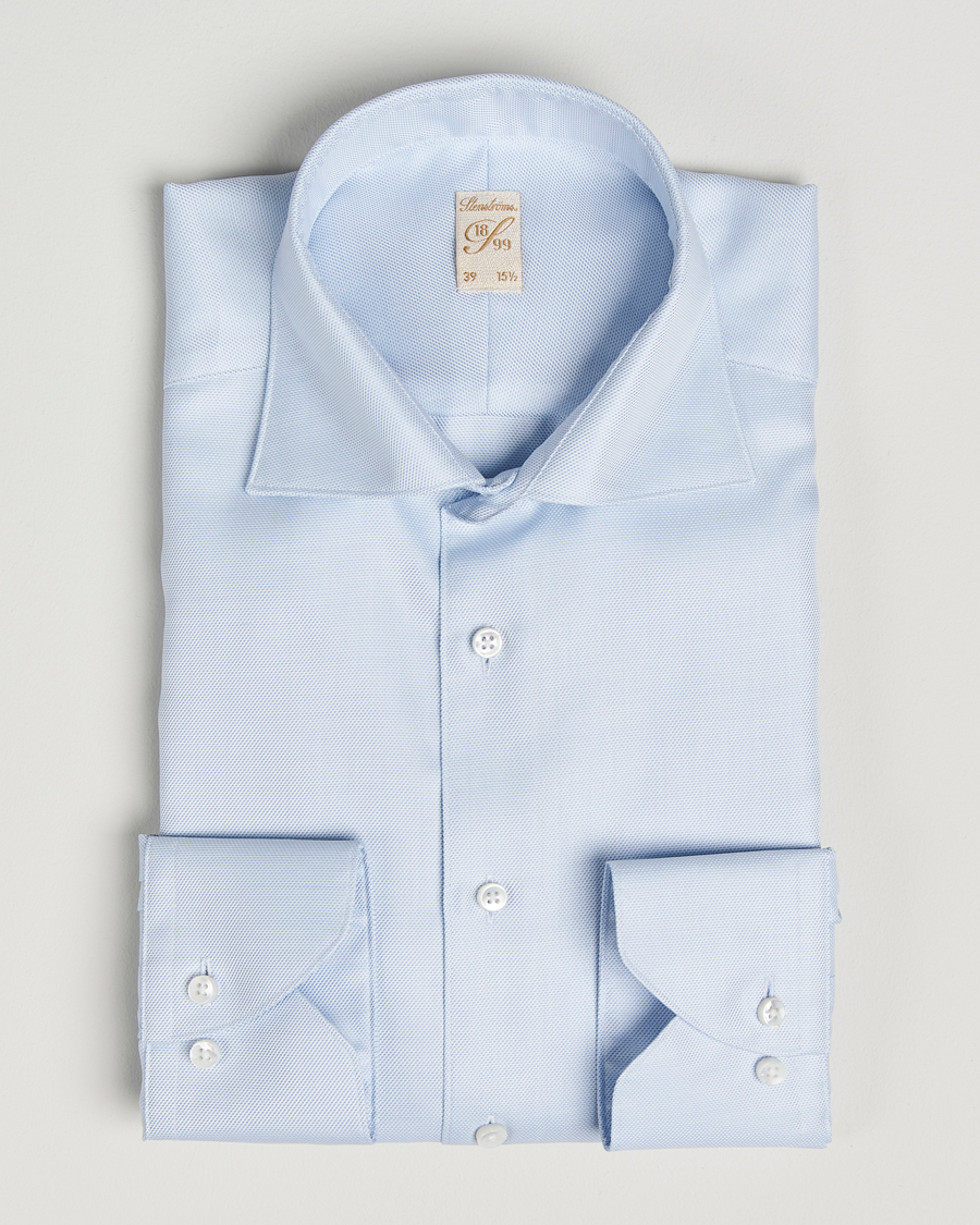 Herr | Skjortor | Stenströms | 1899 Cotton Twill Shirt Light Blue