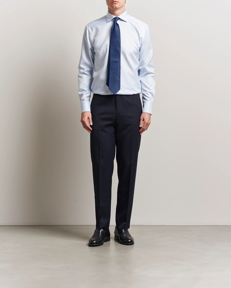 Herr | Skjortor | Stenströms | 1899 Cotton Twill Shirt Light Blue
