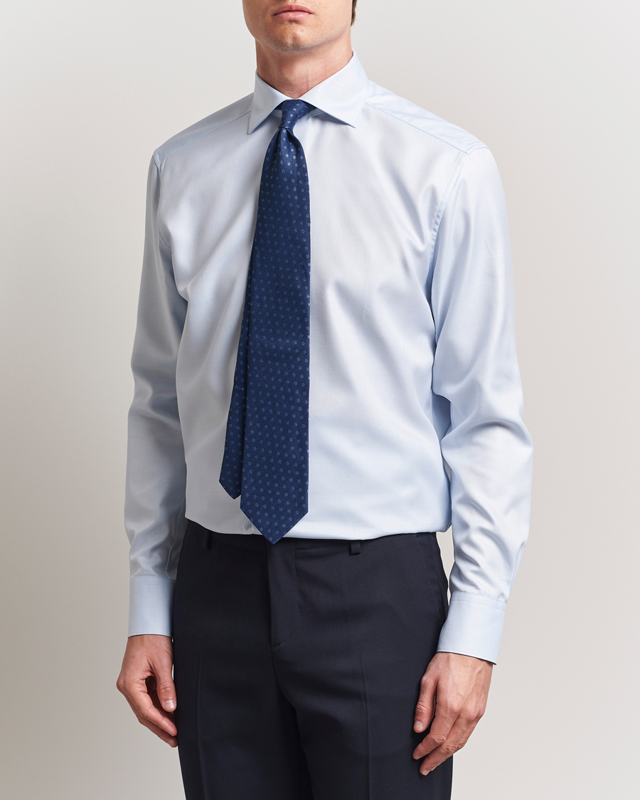 Herr | Skjortor | Stenströms | 1899 Cotton Twill Shirt Light Blue