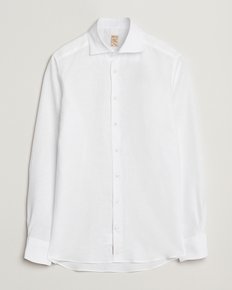 Herr | Skjortor | Stenströms | 1899 Slim Linen Shirt White
