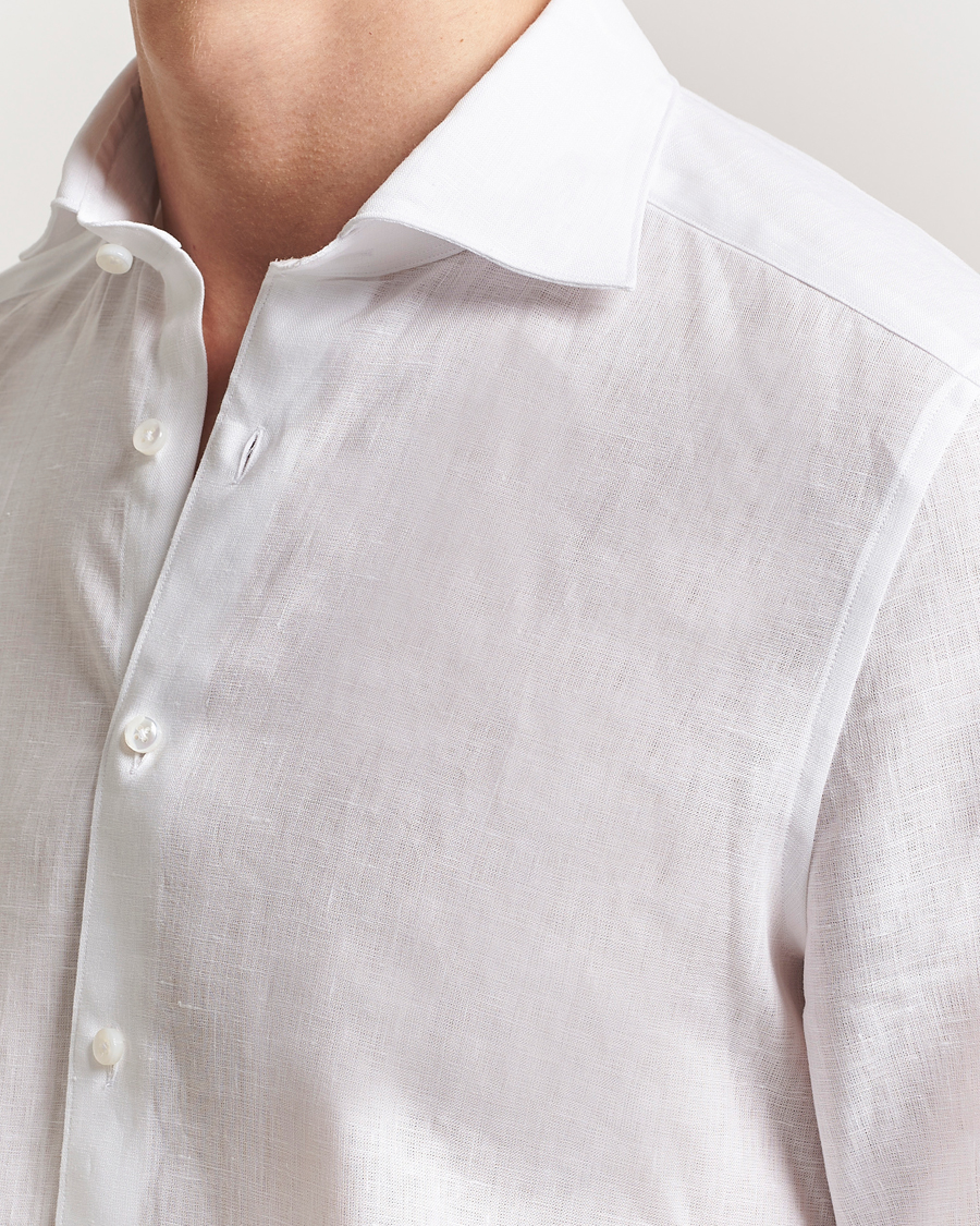 Herr | Skjortor | Stenströms | 1899 Slim Linen Shirt White