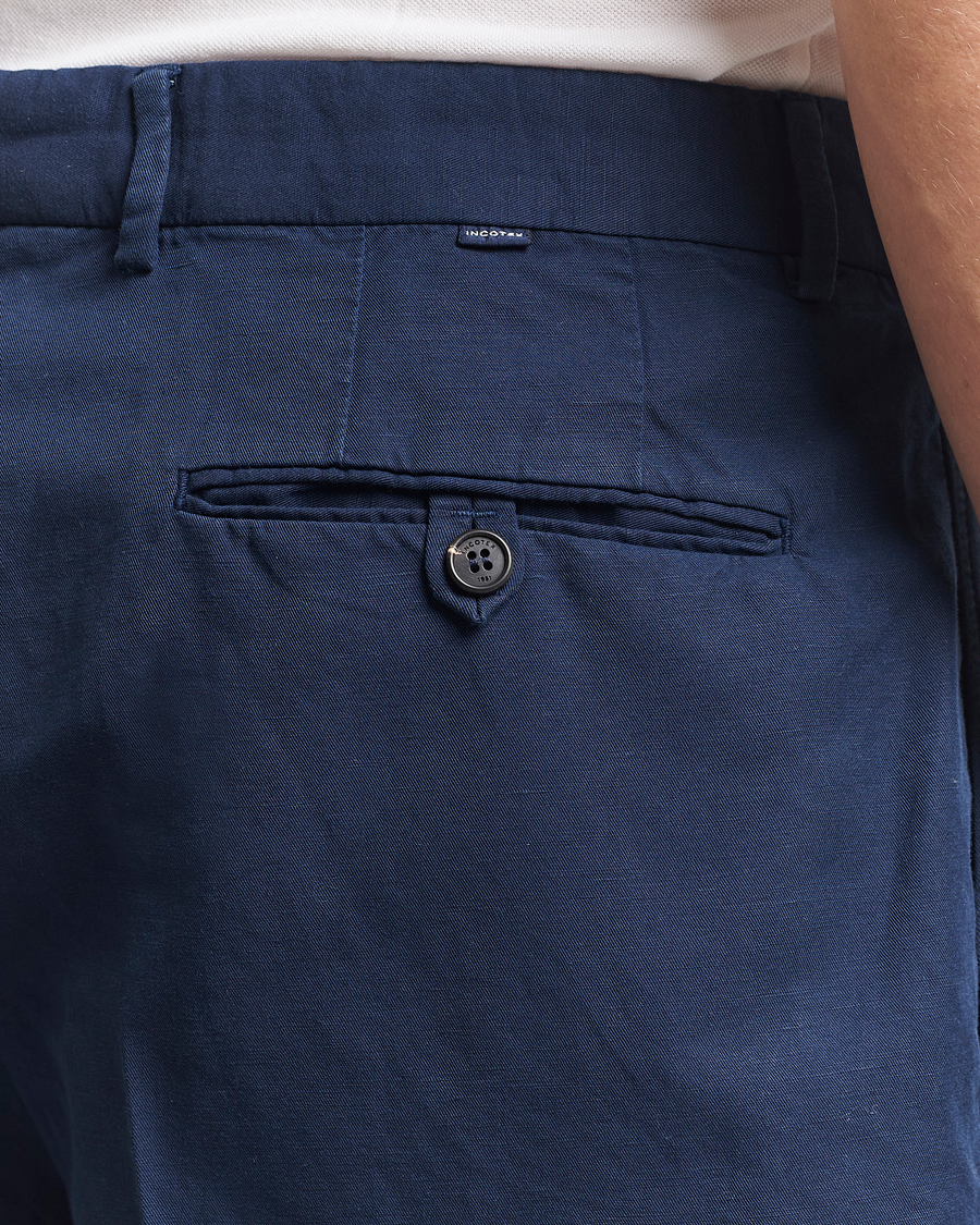 Herr | Shorts | Incotex | Pleated Chinolino Shorts Navy