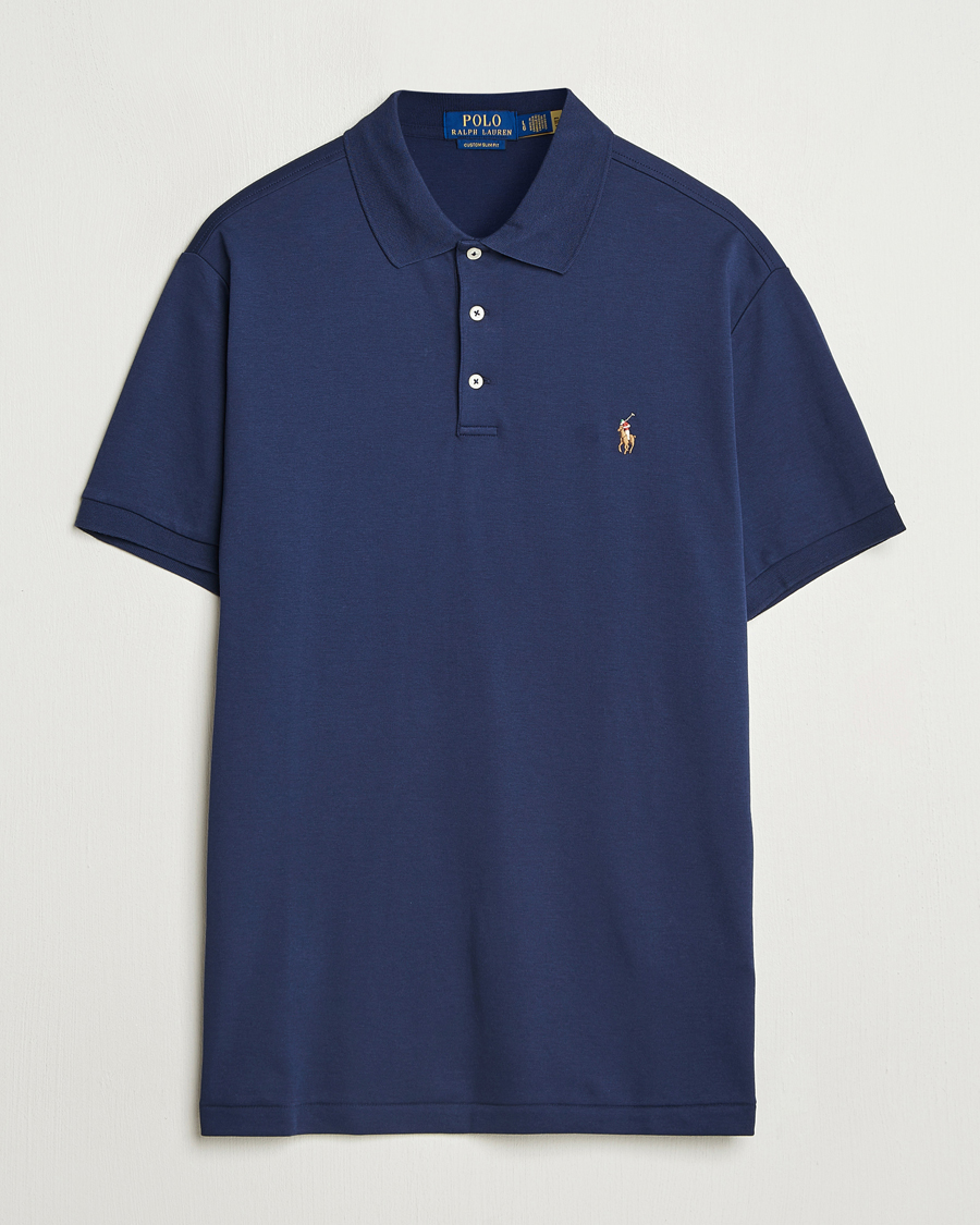 Herr | Pikéer | Polo Ralph Lauren | Custom Slim Fit Cotton Polo Refined Navy