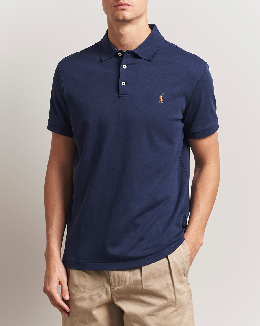 Herr | Pikéer | Polo Ralph Lauren | Custom Slim Fit Cotton Polo Refined Navy