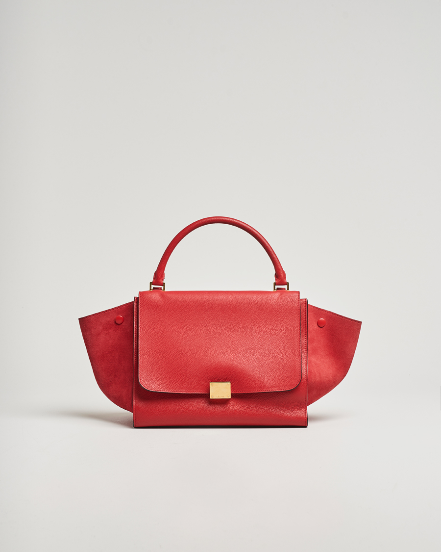 Herr | Gifts for Her | Celine Pre-Owned | Trapeze Leather Suede Handbag Red Medium