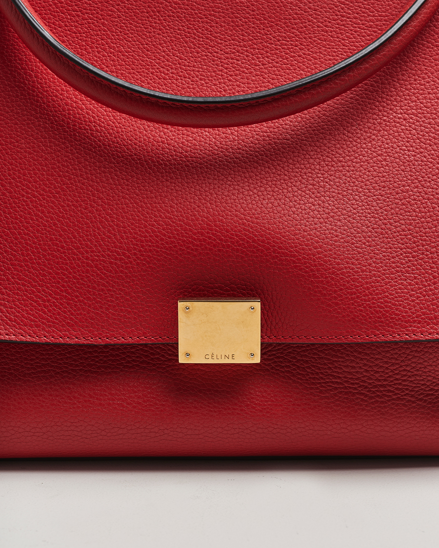Herr | Gifts for Her | Celine Pre-Owned | Trapeze Leather Suede Handbag Red Medium