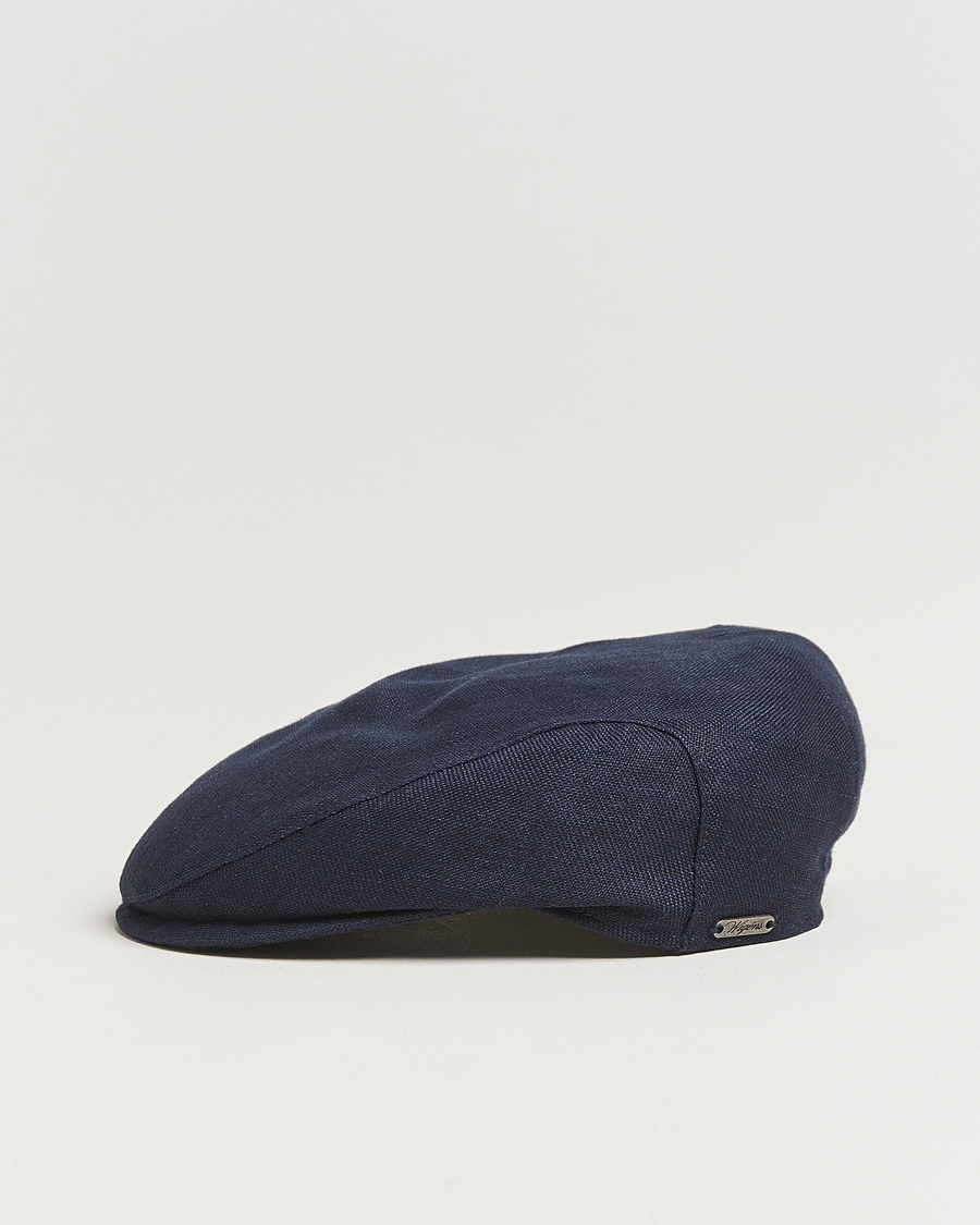 Herr | Hattar & kepsar | Wigéns | Ivy Slim Hopsack Linen Cap Navy