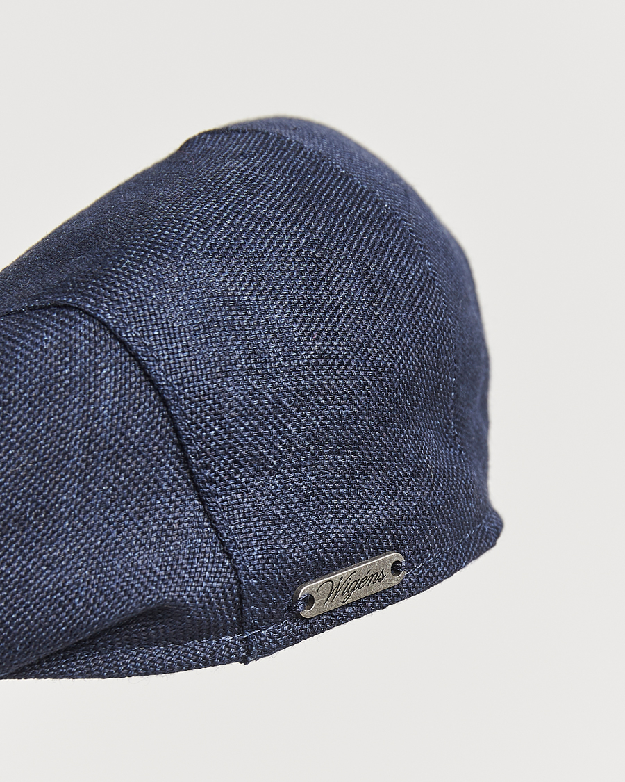 Herr | Hattar & kepsar | Wigéns | Ivy Slim Hopsack Linen Cap Navy