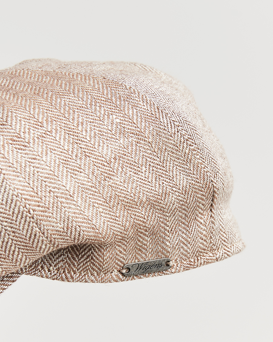 Herr | Hattar & kepsar | Wigéns | Newsboy Classic Linen Herringbone Cap Brown