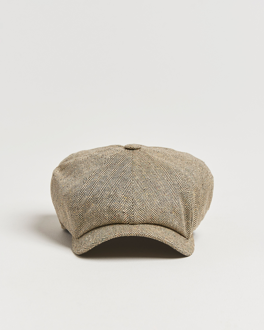 Herr | Hattar & kepsar | Wigéns | Newsboy Retro Herringbone Cap Dark Olive