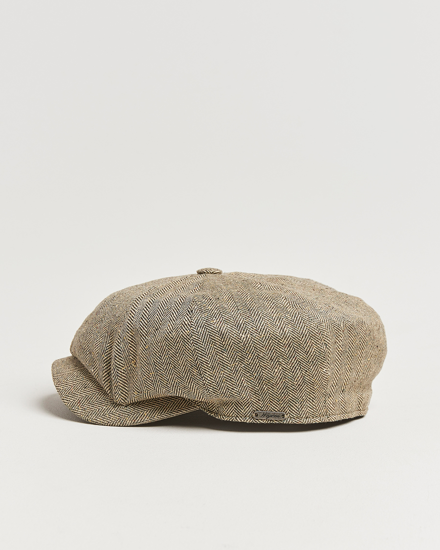 Herr | Hattar & kepsar | Wigéns | Newsboy Retro Herringbone Cap Dark Olive