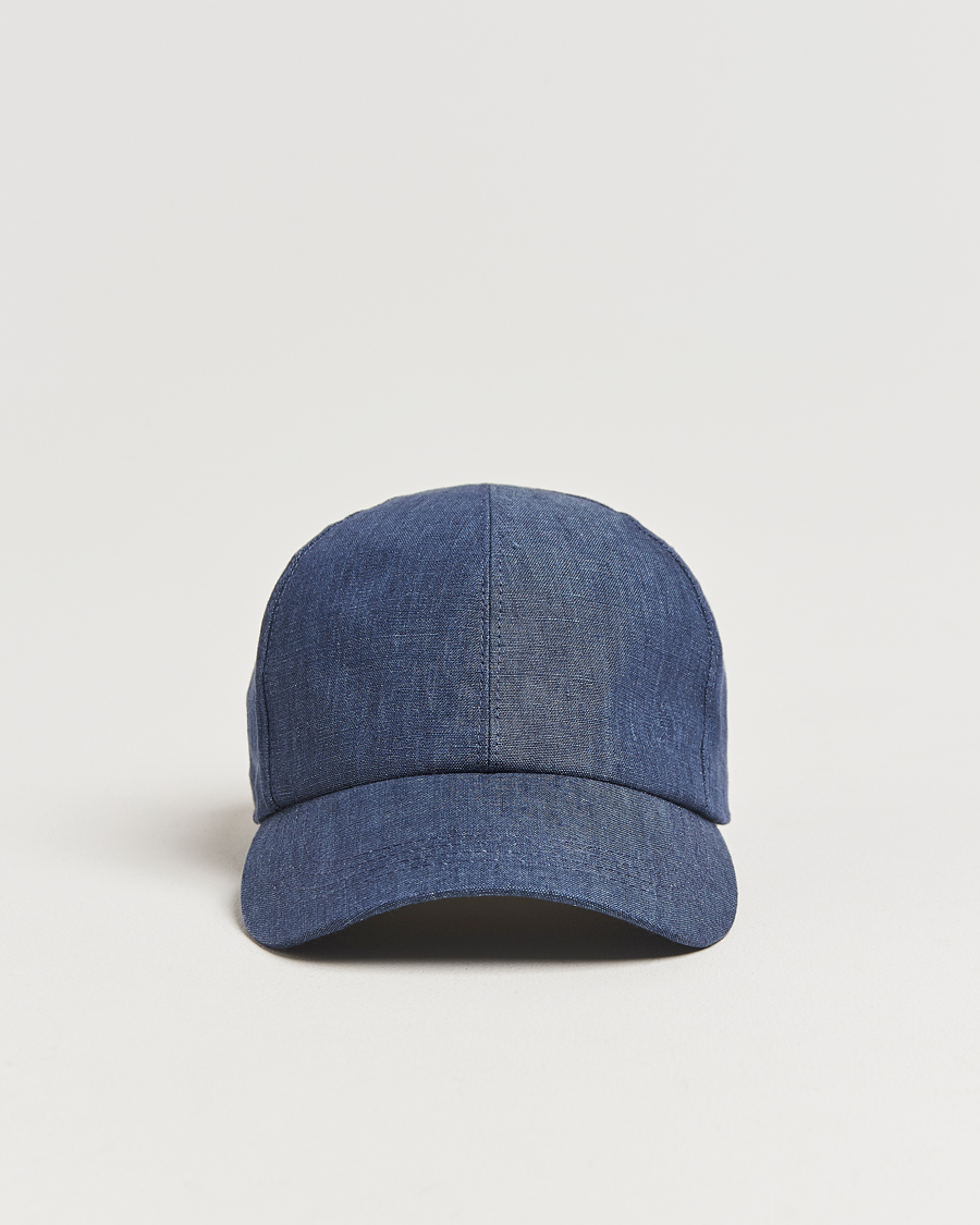 Herr | Hattar & kepsar | Wigéns | Baseball Linen Cap Denim Blue