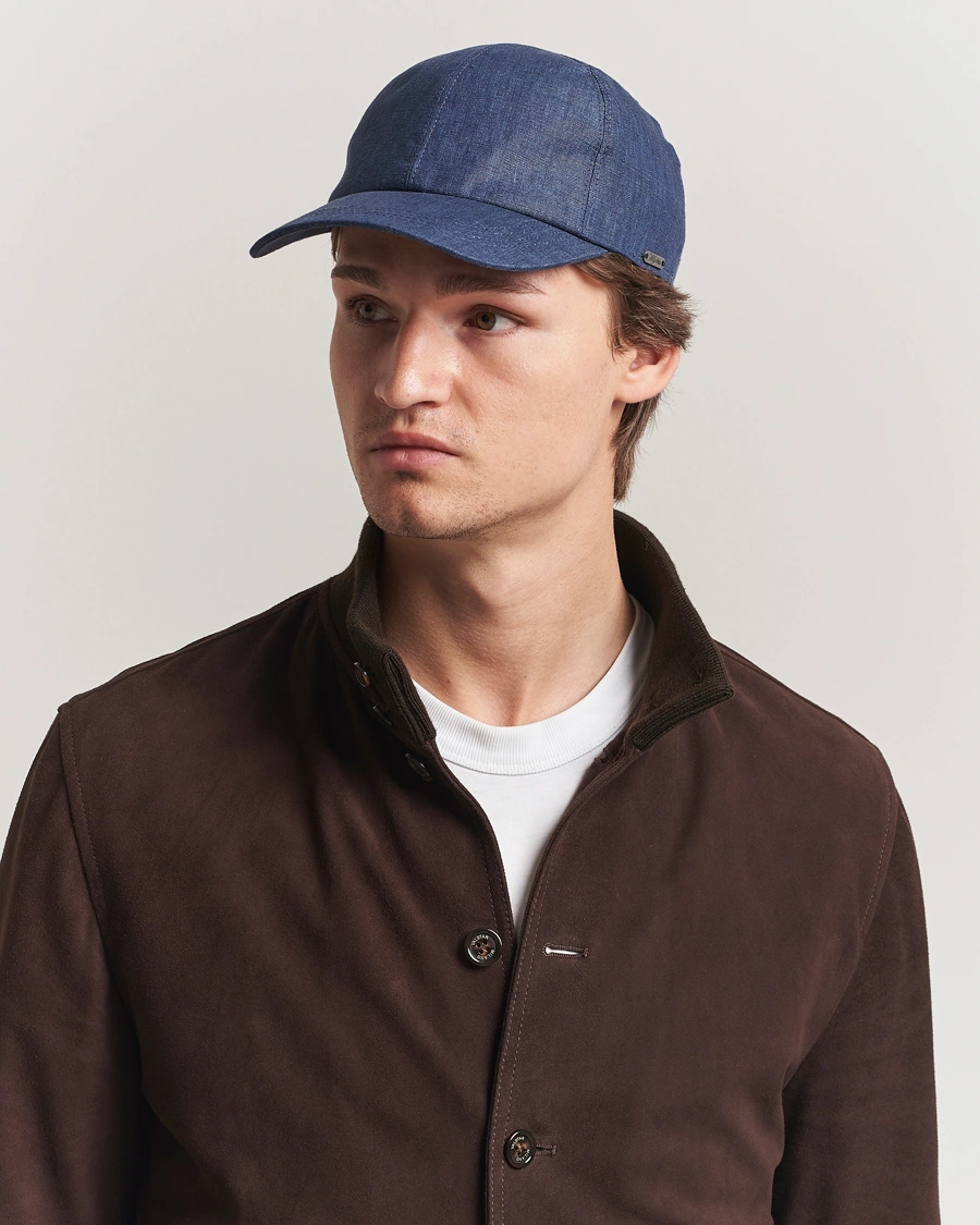 Herr | Hattar & kepsar | Wigéns | Baseball Linen Cap Denim Blue