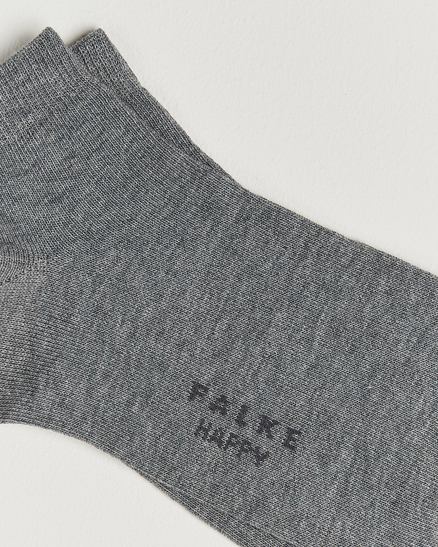 Herr | Underkläder | Falke | Happy 2-Pack Cotton Sneaker Socks Light Grey Melange