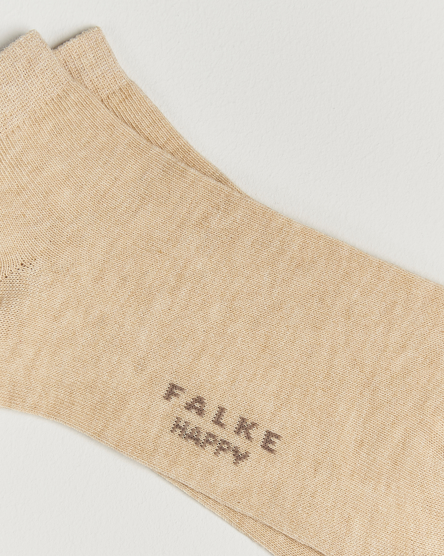 Herr | Underkläder | Falke | Happy 2-Pack Cotton Sneaker Socks Sand Melange
